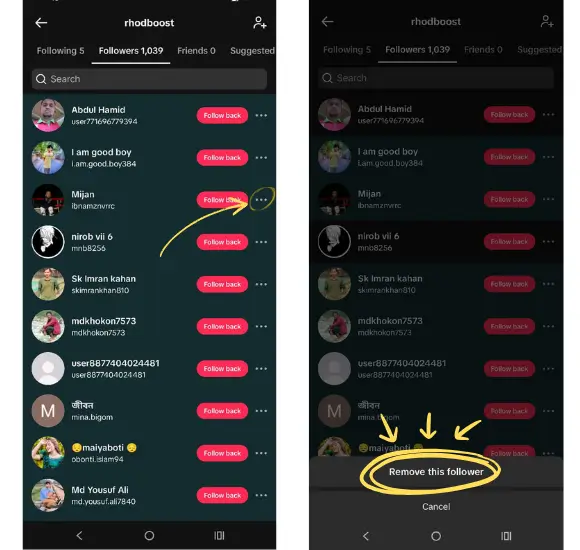 Remove this follower